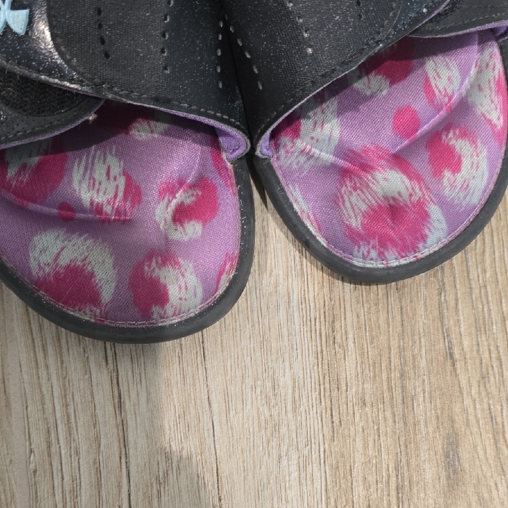 Under Armour Black and Purple Slide Sandals - Picture 9 of 11